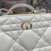 Dior Caro Box Bag with Chain White 18cm - 2