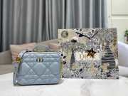 Dior Caro Box Bag with Chain Blue 18cm - 1