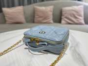 Dior Caro Box Bag with Chain Blue 18cm - 4