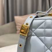 Dior Caro Box Bag with Chain Blue 18cm - 3