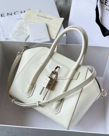 Givenchy Antigona Lock Mini Handbag White 22cm