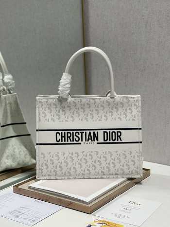 Dior Book Tote Bag White 36cm