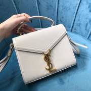 YSL Cassandra Mini Top Handle Bag White 20cm - 4