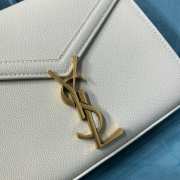 YSL Cassandra Mini Top Handle Bag White 20cm - 5