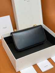 Celine Triomphe Shoulder Bag 197993 Black with Gold Silver 20cm - 5