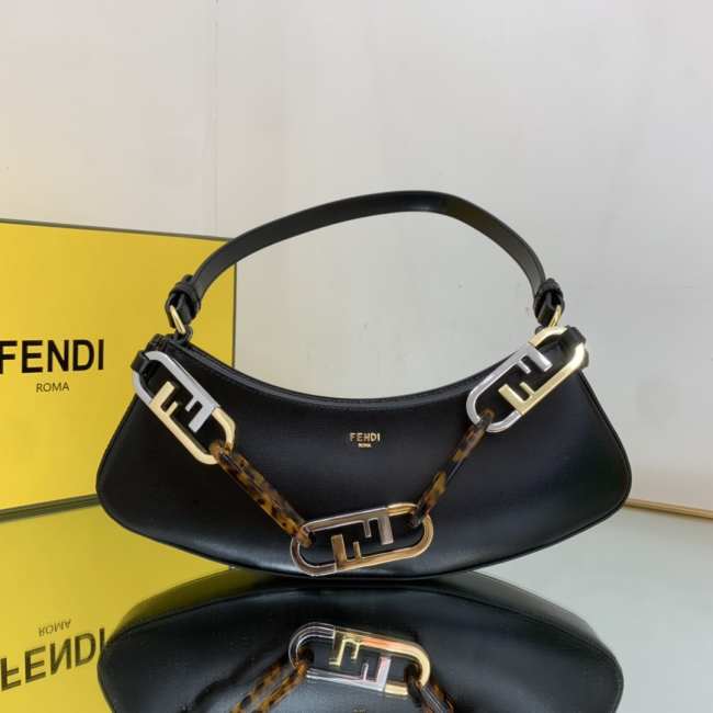 Fendi O'Lock Swing Shoulder Bag Black 32cm - 1