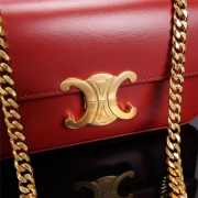 Celine Triomphe Shoulder Bag 197993 Red 20cm - 3