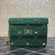 Valentino Garavani Roman Stud Bag Green 25CM - 1