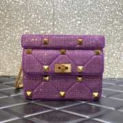 Valentino Garavani Roman Stud Bag Purple 25cm - 1