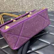 Valentino Garavani Roman Stud Bag Purple 25cm - 4