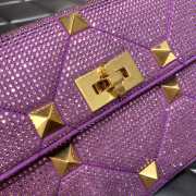 Valentino Garavani Roman Stud Bag Purple 25cm - 6