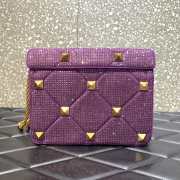 Valentino Garavani Roman Stud Bag Purple 25cm - 5