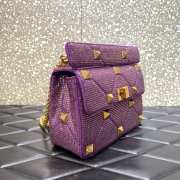 Valentino Garavani Roman Stud Bag Purple 25cm - 2