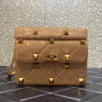 Valentino Garavani Roman Stud Bag Yellow 25cm