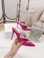 Manolo Blahnik Rose-Pink Satin High Heels 001 - 2