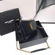 YSL Sunset Crocodile Black Bag with Gold Hardware 22cm - 6