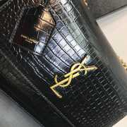 YSL Sunset Crocodile Black Bag with Gold Hardware 22cm - 4