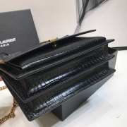 YSL Sunset Crocodile Black Bag with Gold Hardware 22cm - 2