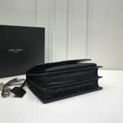 YSL Sunset Crocodile Black Bag with Silver Hardware 22cm - 6