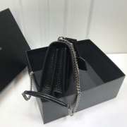 YSL Sunset Crocodile Black Bag with Silver Hardware 22cm - 5