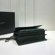 YSL Sunset Crocodile Green Bag with Silver Hardware 22cm - 6