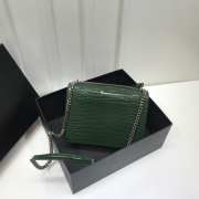 YSL Sunset Crocodile Green Bag with Silver Hardware 22cm - 5