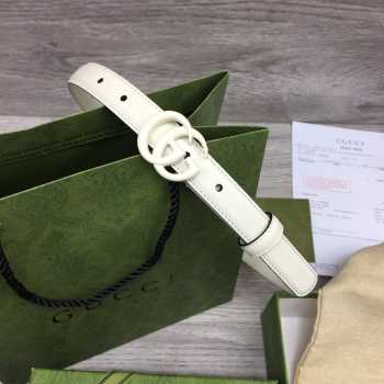 Gucci Marmont Thin Belt White 2cm