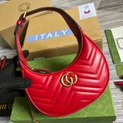 Gucci GG Marmont Half-moon-shaped Mini Bag Red - 3