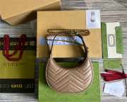 Gucci GG Marmont Half-moon-shaped Mini Bag Beige - 6