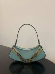 Fendi O'Lock Swing Shoulder Bag Blue 32cm 02 - 1