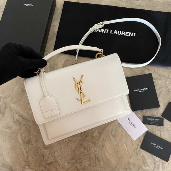 YSL Sunset White Bag With Top Handle 25cm - 1