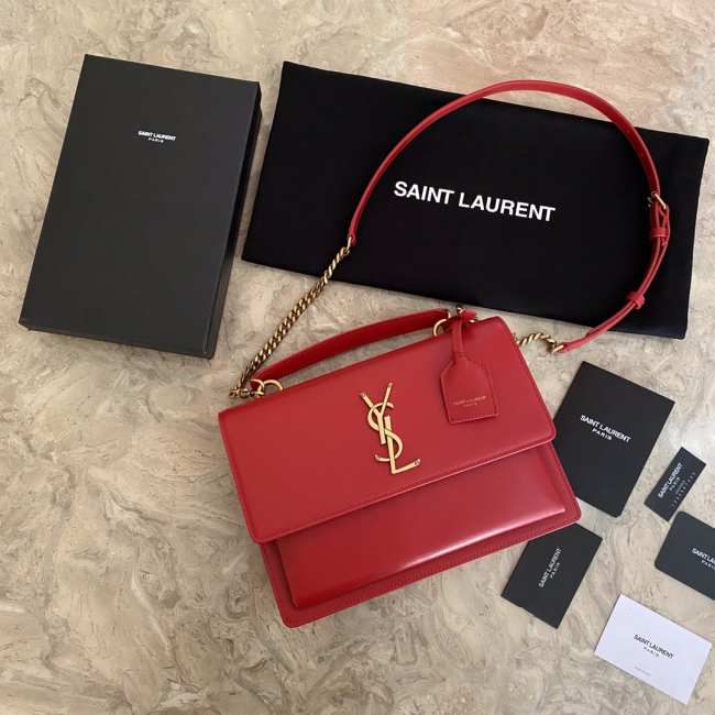 YSL Sunset Red Bag with Top Handle 25cm - 1