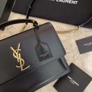 YSL Sunset Black Bag with Top Handle 25cm - 2