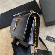 YSL Sunset Black Bag with Top Handle 19cm - 5