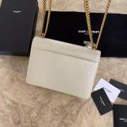 YSL Sunset Crocodile White Bag with Gold Hardware 22cm - 2