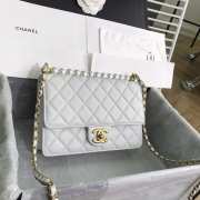 Chanel Classic Flap White Bag with 21cm - 6