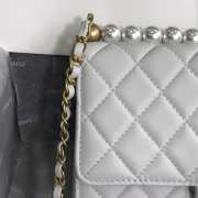 Chanel Classic Flap White Bag with 21cm - 3