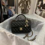 Chanel Flap Bag with Top Handle Black 20cm - 1