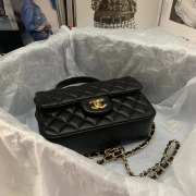 Chanel Flap Bag with Top Handle Black 20cm - 6