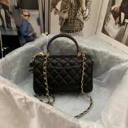 Chanel Flap Bag with Top Handle Black 20cm - 5