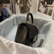 Chanel Flap Bag with Top Handle Black 20cm - 3