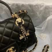 Chanel Flap Bag with Top Handle Black 20cm - 2