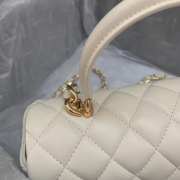 Chanel Flap Bag with Top Handle White 20cm - 5