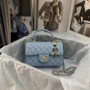 Chanel Flap Bag with Top Handle Blue 20cm - 1