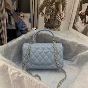 Chanel Flap Bag with Top Handle Blue 20cm - 3