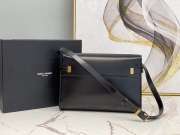 YSL Manhattan Shoulder Black Bag with Gold Hardware 29cm - 3