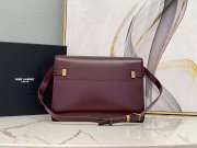 YSL Manhattan Shoulder Wine-Red Bag with Gold Hardware 29cm - 3