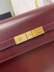 YSL Manhattan Shoulder Wine-Red Bag with Gold Hardware 29cm - 2