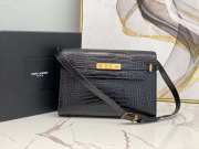 YSL Manhattan Black Crocodile Leather Bag With Gold Hardware - 1