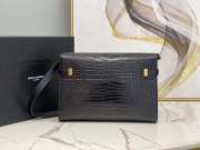 YSL Manhattan Black Crocodile Leather Bag With Gold Hardware - 6